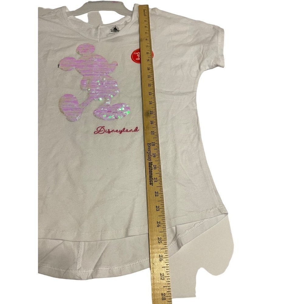 Disney Parks Magic Mirror Sequin Mickey Mouse Reversible V-Neck High Low Shirt S - Picture 9 of 10
